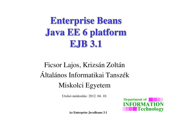 enterprise beans java ee 6 platform ejb 3 1