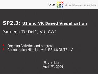 SP2.3: UI and VR Based Visualization