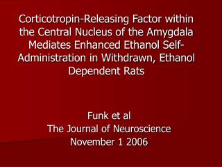 Funk et al The Journal of Neuroscience November 1 2006