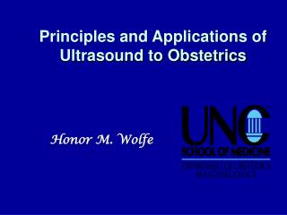 Principles and Applications of Ultrasound to Obstetrics
