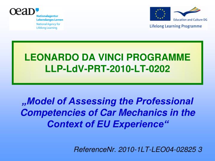 leonardo da vinci programme llp ldv prt 2010 lt 0202