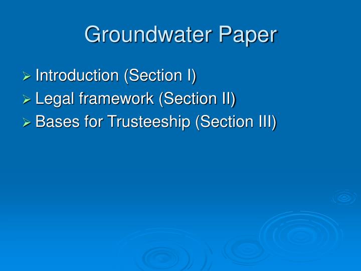groundwater paper