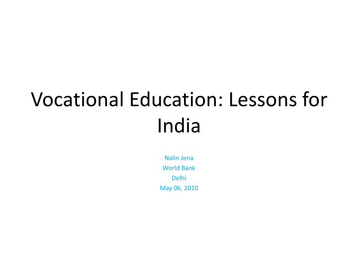 vocational education lessons for india
