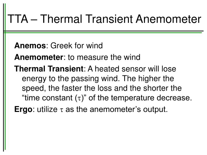 tta thermal transient anemometer
