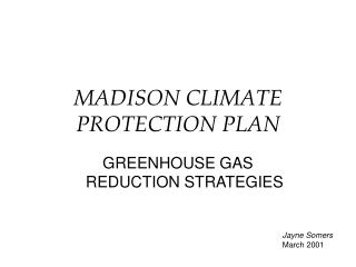 MADISON CLIMATE PROTECTION PLAN