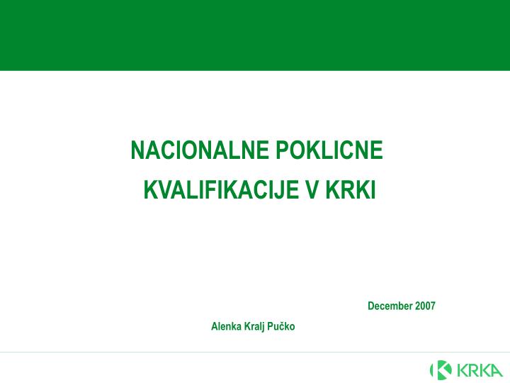 nacionalne poklicne kvalifikacije v krki