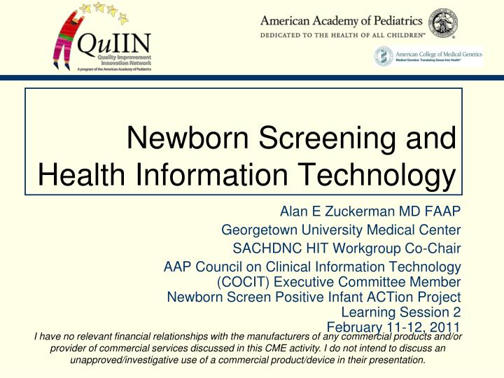 newborn screening and health information technology