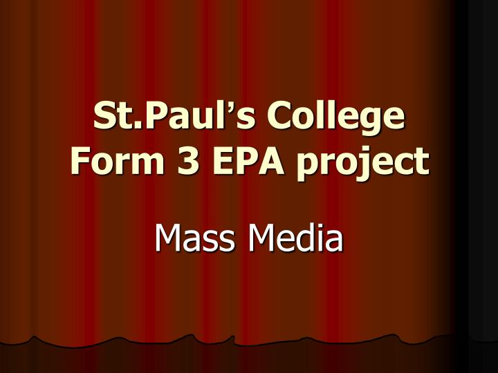 st paul s college form 3 epa project