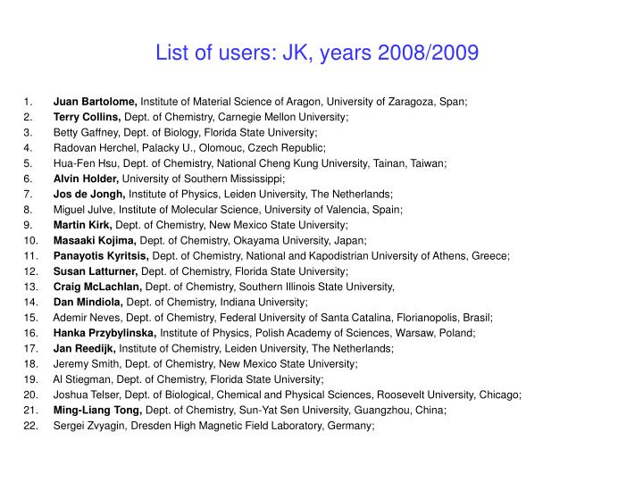 list of users jk years 2008 2009