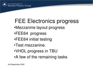 FEE Electronics progress