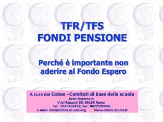 tfr tfs fondi pensione
