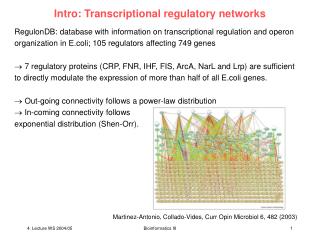 Intro: Transcriptional regulatory networks