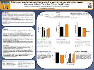 Subchronic administration of tetrabenazine as a mouse model for depression
