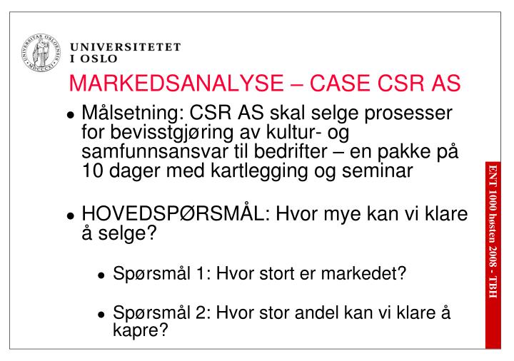 markedsanalyse case csr as