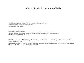 Out of Body Experience(OBE)