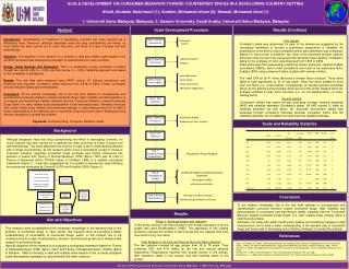 SCALE DEVELOPMENT ON CONSUMER BEHAVIOR TOWARD COUNTERFEIT DRUGS IN A DEVELOPING COUNTRY SETTING