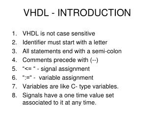 VHDL - INTRODUCTION