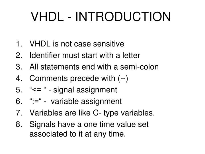 vhdl introduction
