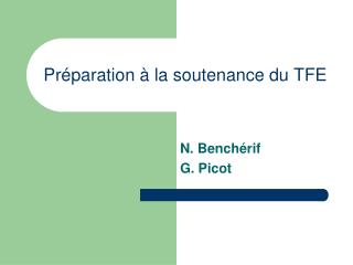 pr paration la soutenance du tfe