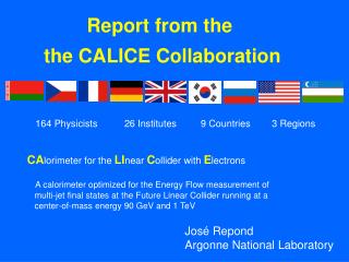 Report from the the CALICE Collaboration