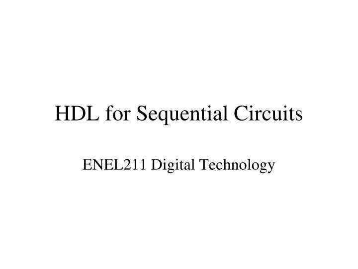 hdl for sequential circuits