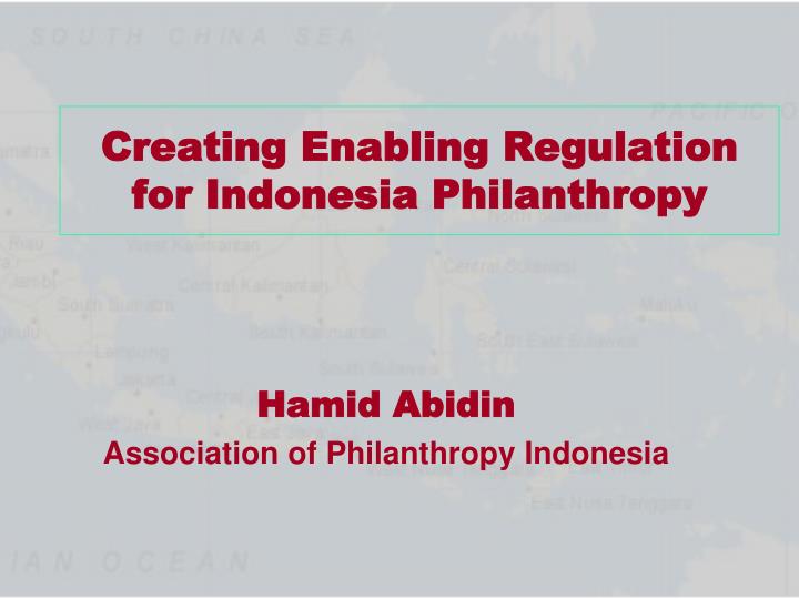 creating enabling regulation for indonesia philanthropy