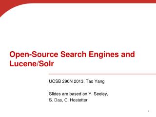 Open-Source Search Engines and Lucene/Solr