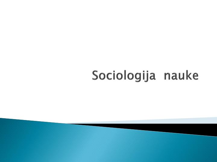 sociologija nauke