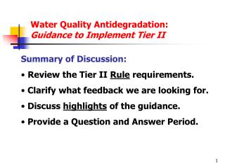 Water Quality Antidegradation: Guidance to Implement Tier II