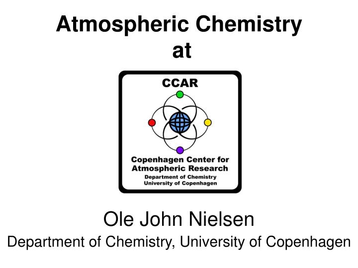 atmospheric chemistry at