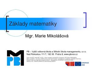 z klady matematiky