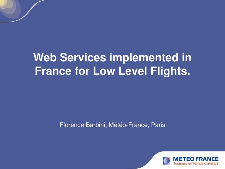web services implemented in france for low level flights