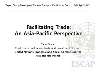 Facilitating Trade: An Asia-Pacific Perspective