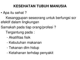 kesehatan tubuh manusia