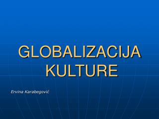 globalizacija kulture