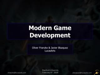Modern Game Development