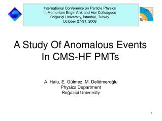 A Study Of Anomalous Events In CMS-HF PMTs