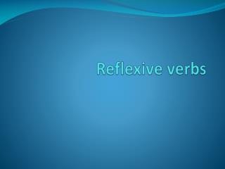 Reflexive verbs