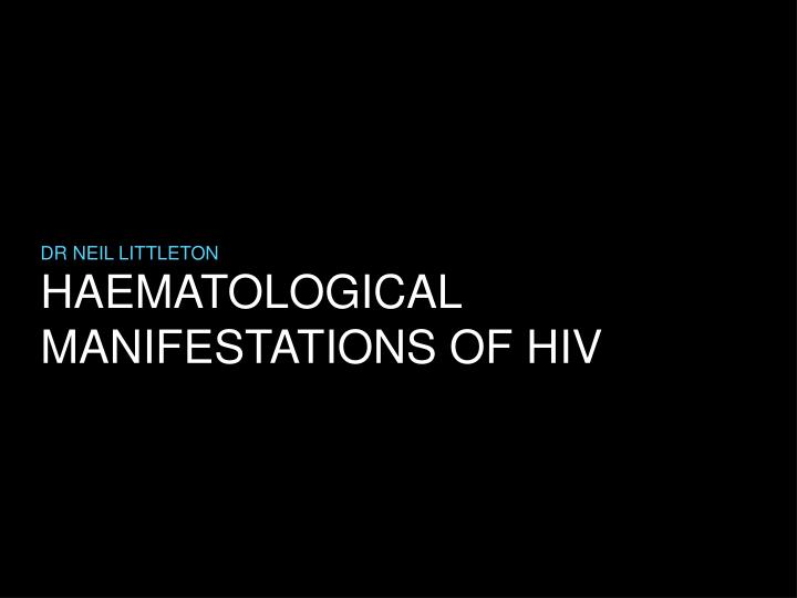 haematological manifestations of hiv