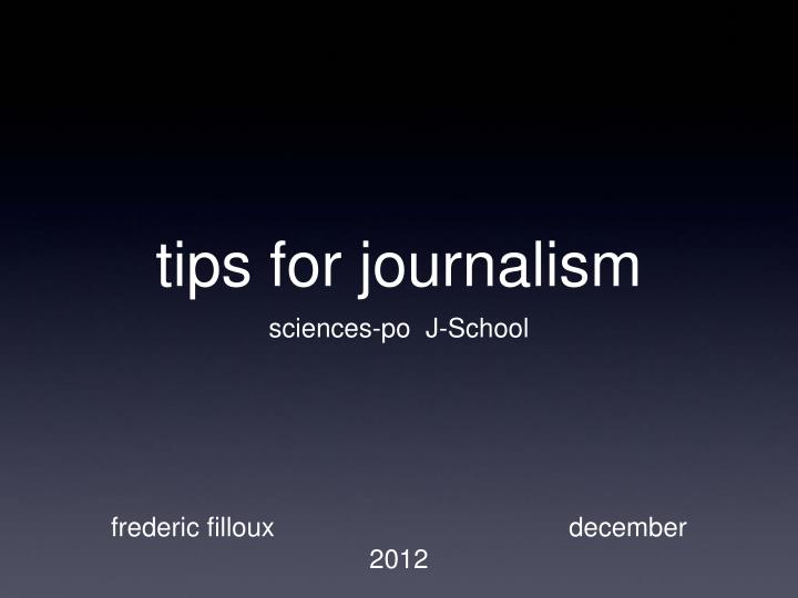 tips for journalism