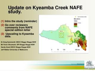 Update on Kyeamba Creek NAFE study.