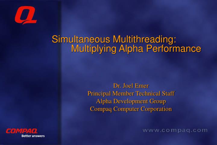 simultaneous multithreading multiplying alpha performance