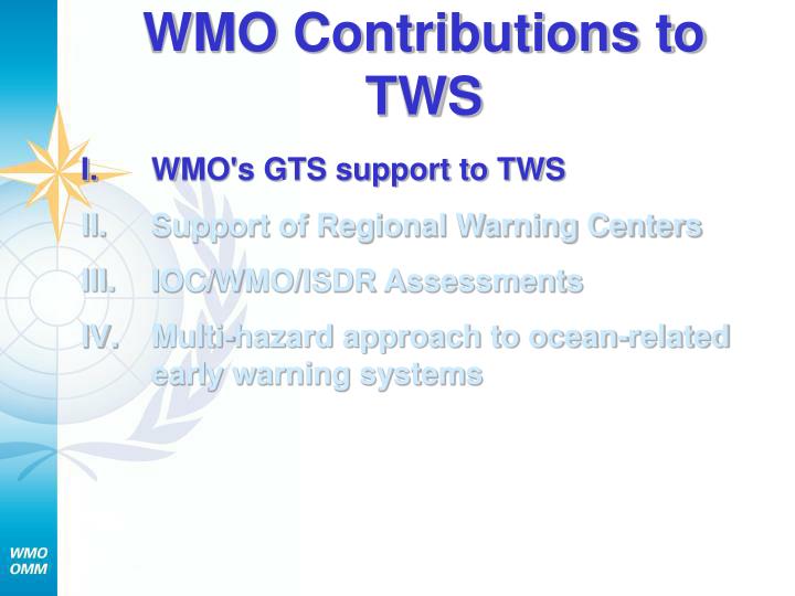 wmo contributions to tws