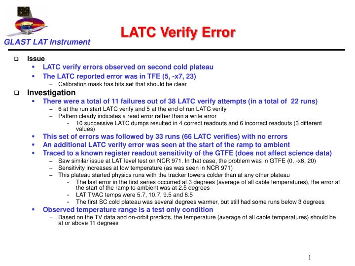 latc verify error