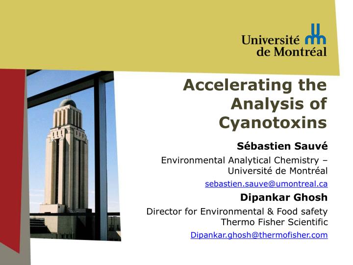 accelerating the analysis of cyanotoxins