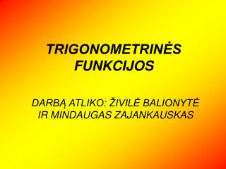 trigonometrin s funkcijos
