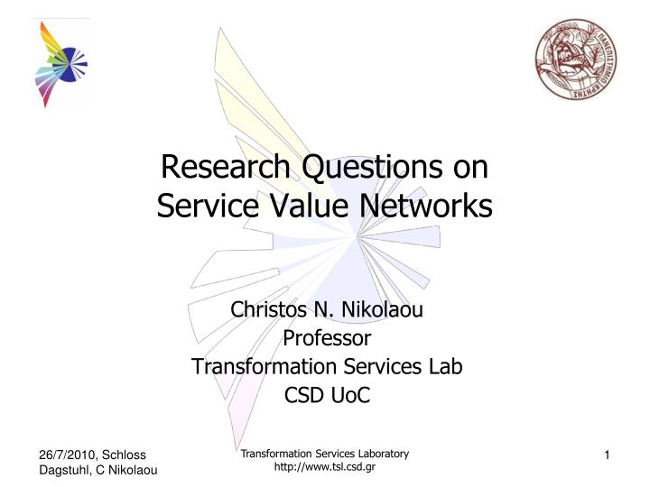 research questions on service value networks