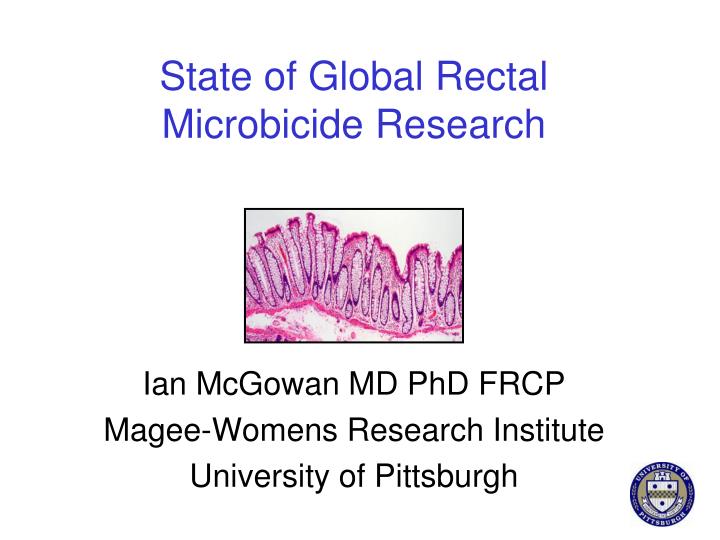state of global rectal microbicide research