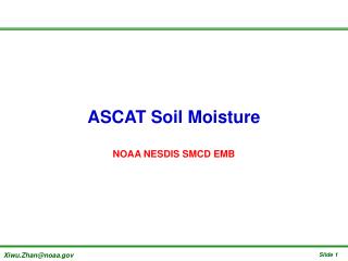 ASCAT Soil Moisture NOAA NESDIS SMCD EMB