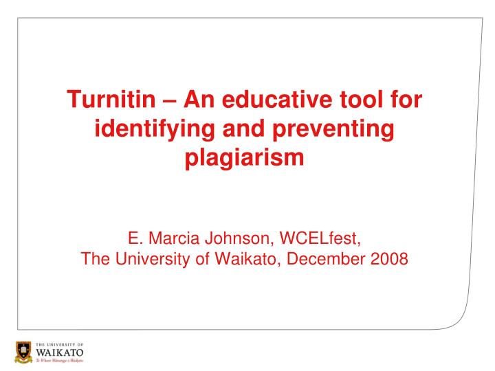 turnitin an educative tool for identifying and preventing plagiarism